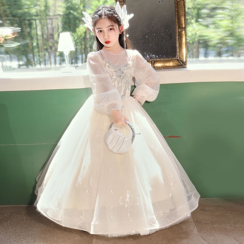 チュールワンピース　子供　ウェディングドレス　ドレスワンピース　パーティードレス　リボン付き　花柄飾り　結婚式ドレス　演奏会　お呼ばれ 子供ドレス 発表会 ピアノ ドレス フォーマル キッズ チュール