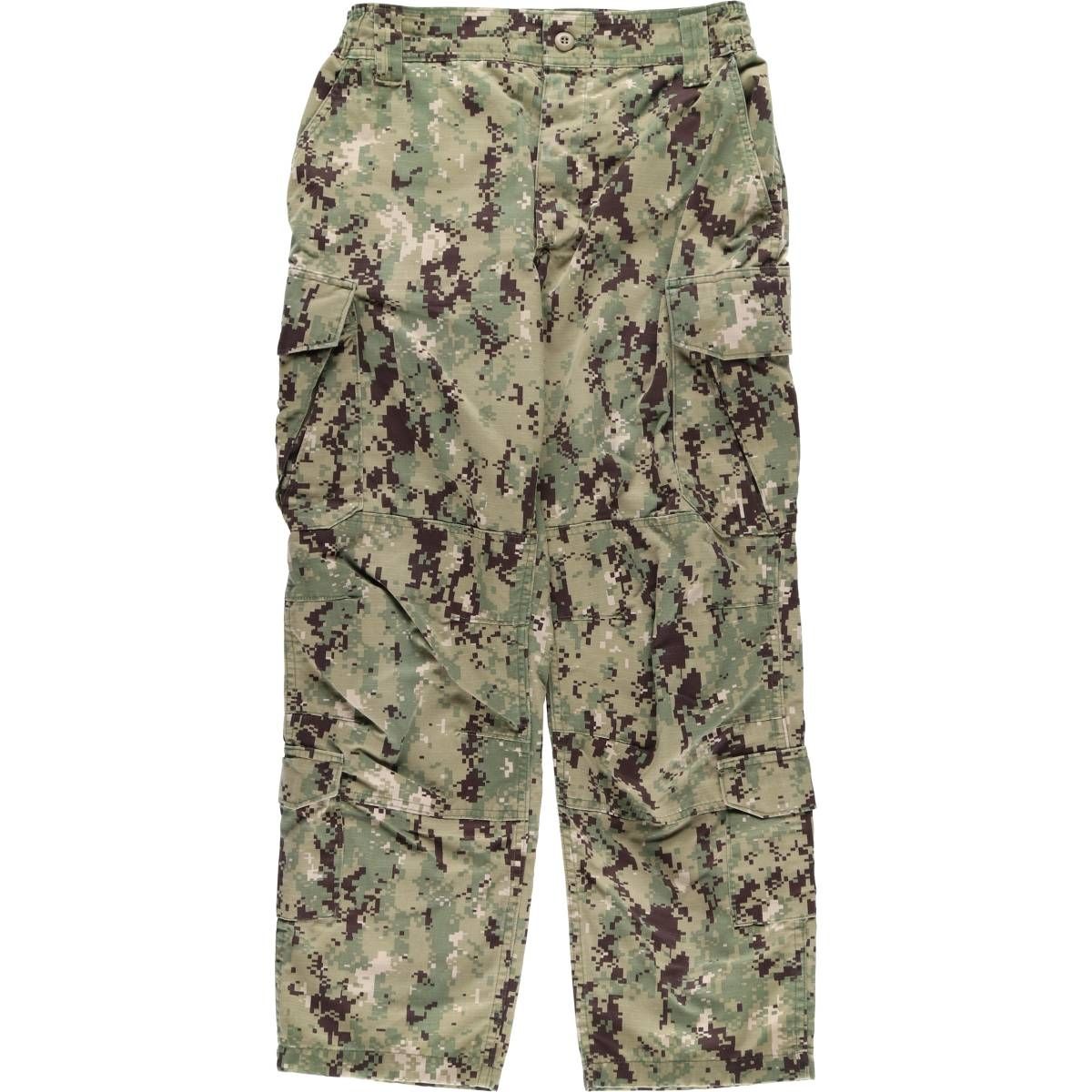 古着 米軍実品 U.S.NAVY 迷彩柄 NWU デジタルカモ リップストップ ミリタリー カーゴパンツ USA製 MEDIUM-SHORT メンズM相当/eaa526352