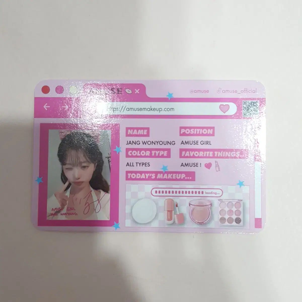 AMUSE ウォニョン(WONYOUNG・チャンウォニョン) トレカ 2 腸 未