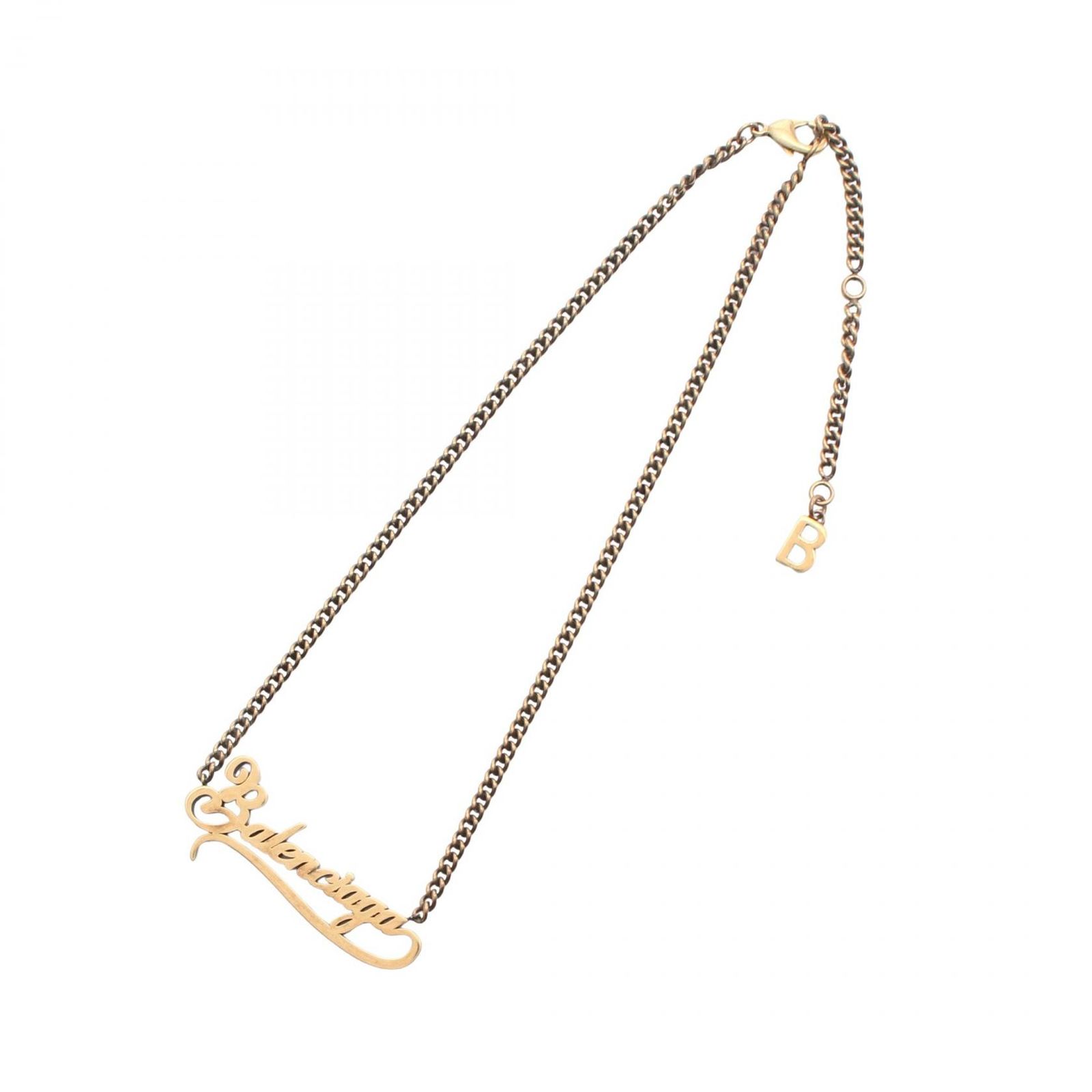 バレンシアガ BALENCIAGA ネックレス ロゴプレート 674577 ゴールド GP
