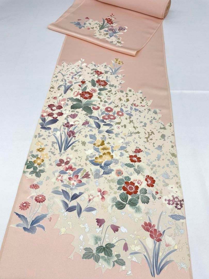 付け下げ 金銀彩 紋意匠 手描 正絹 反物 - メルカリ