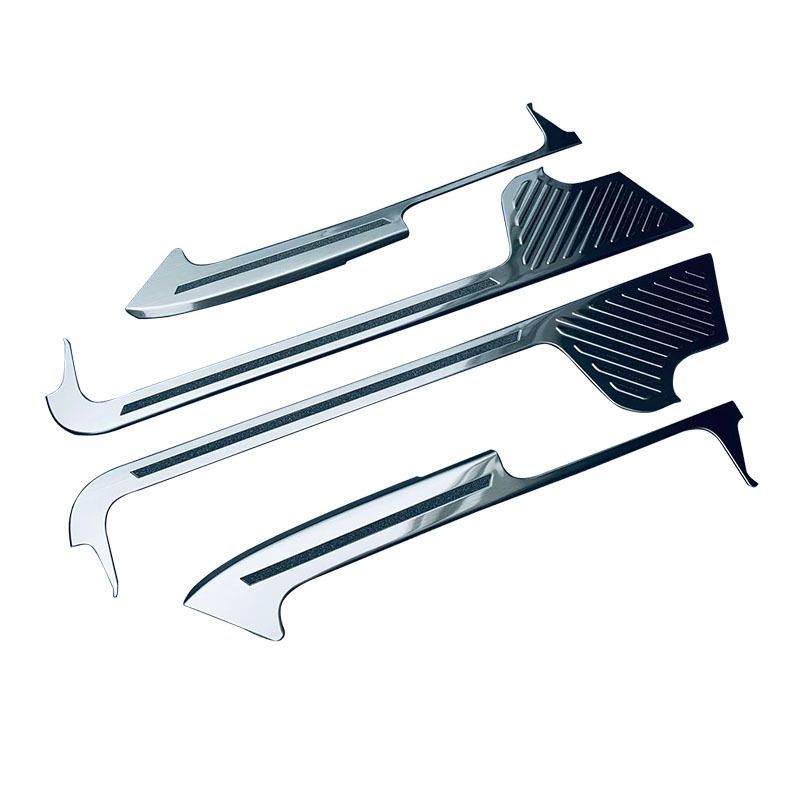 24年式レクサス LM300h LM350 内装ドアステップガード 4枚セット ステンレス製 ブラックラッシュ仕上げ カスタムパーツ 保護プレート