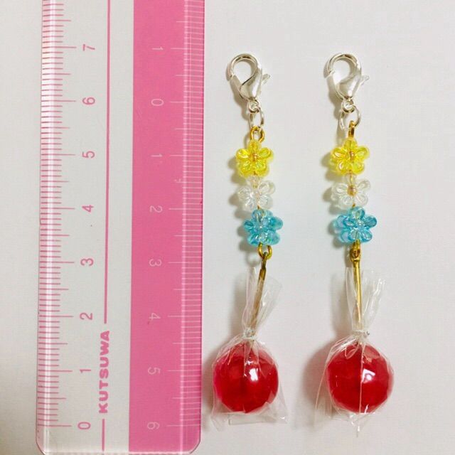 りんご飴 1こ マスクチャーム ミニチュア フェイクスイーツ ハンドメイド