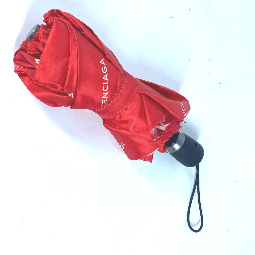BALENCIAGA バレンシアガ 傘 ロゴ 折り畳み傘 ナイロン レッド - メルカリ
