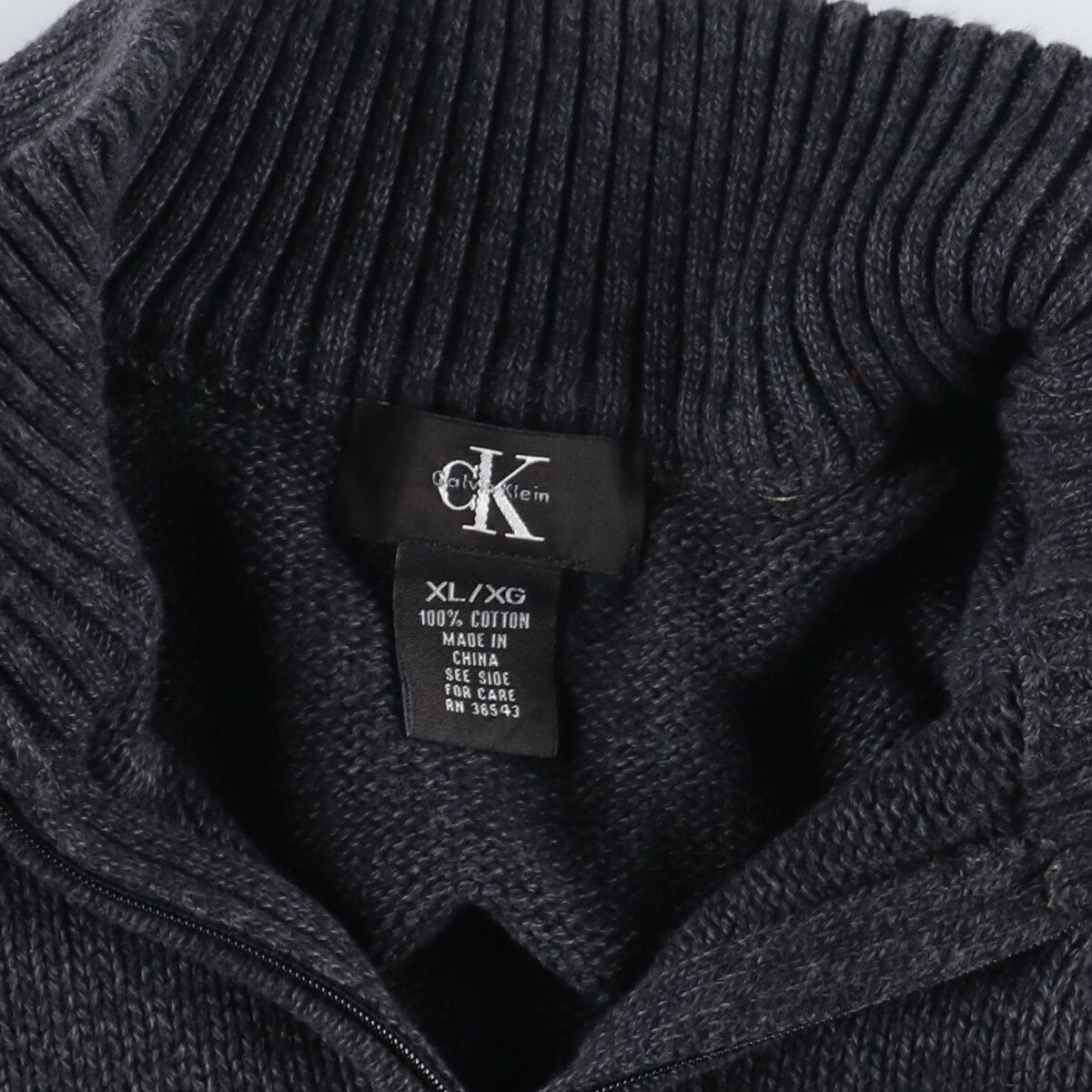 古着 カルバンクライン Calvin klein コットンニットハーフジップ 