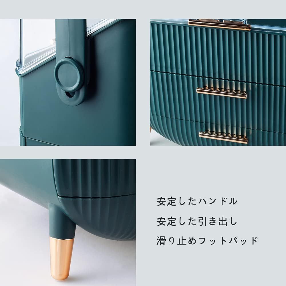 JPMG メイクボックス make up organizer 化粧品収納ボックス 化粧ぼっくす コスメ収納 化粧品ケース  大容量 蓋付き 防塵 防水 引き出し付き 浴室 洗面所収納 3段式 整理簡単 小物入れ 多機能 長持ち カバー  おしゃれ ランキング