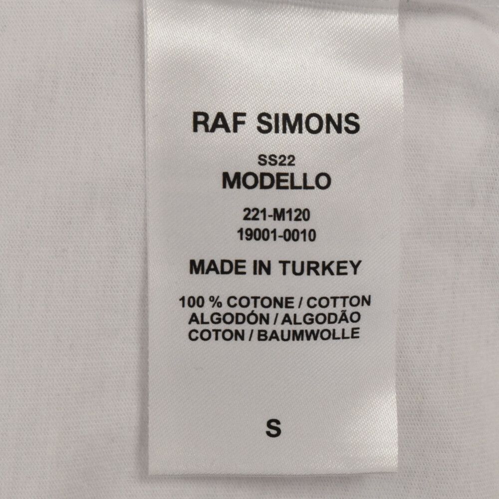 RAF SIMONS ラフシモンズ 22SS OVER-SIZED TECHNO PIERCER T-SHIRT オーバーサイズ 半袖 プリントTシャツ 221‐M120 ホワイト