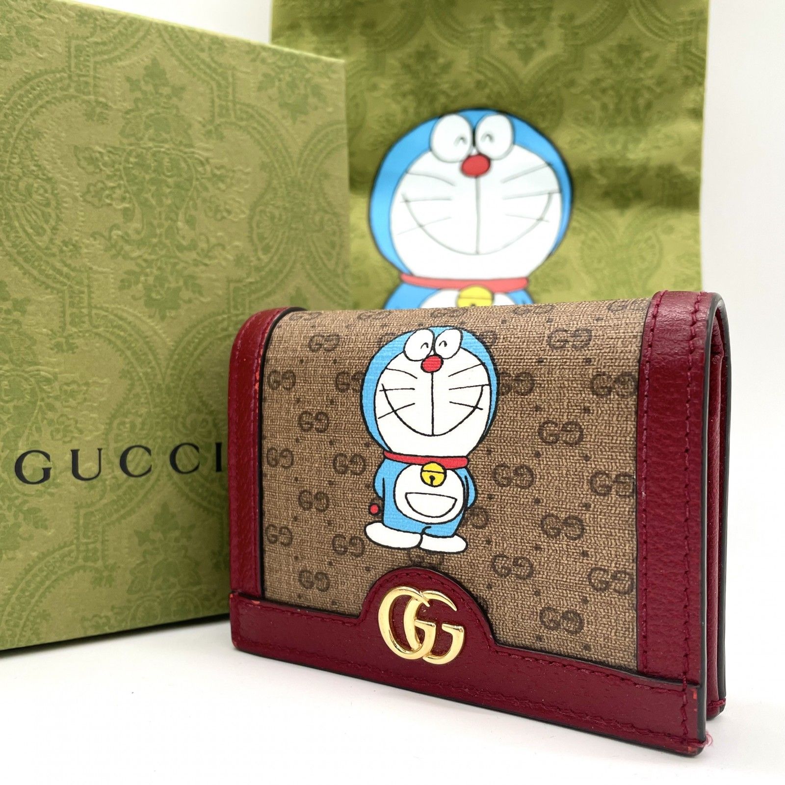 グッチ GUCCI 二つ折り財布 ドラえもん コラボ GGスプリームキャンバス 647788 w1 - メルカリ