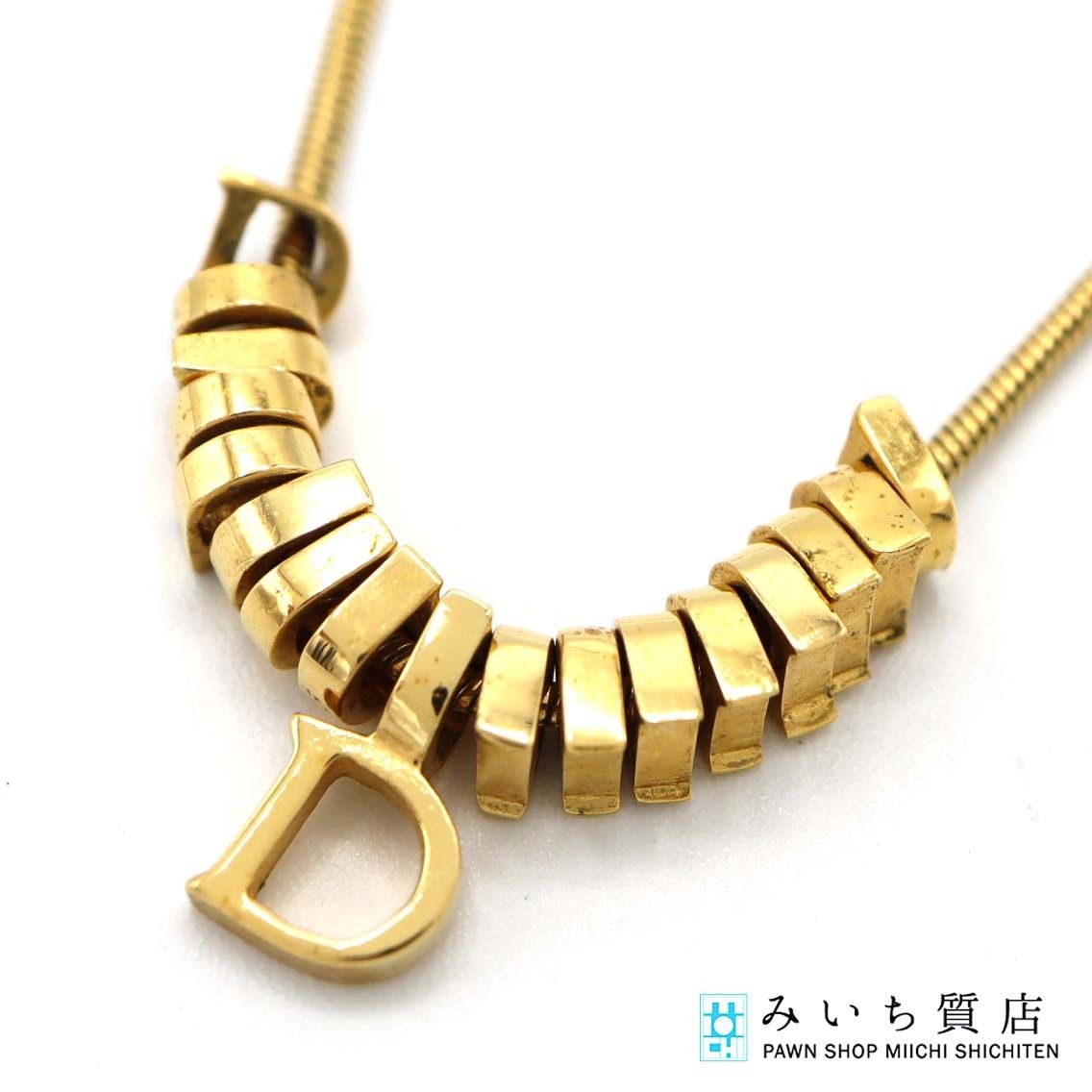 Christian Dior ディオール ネックレス Dモチーフ ゴールドカラー 約