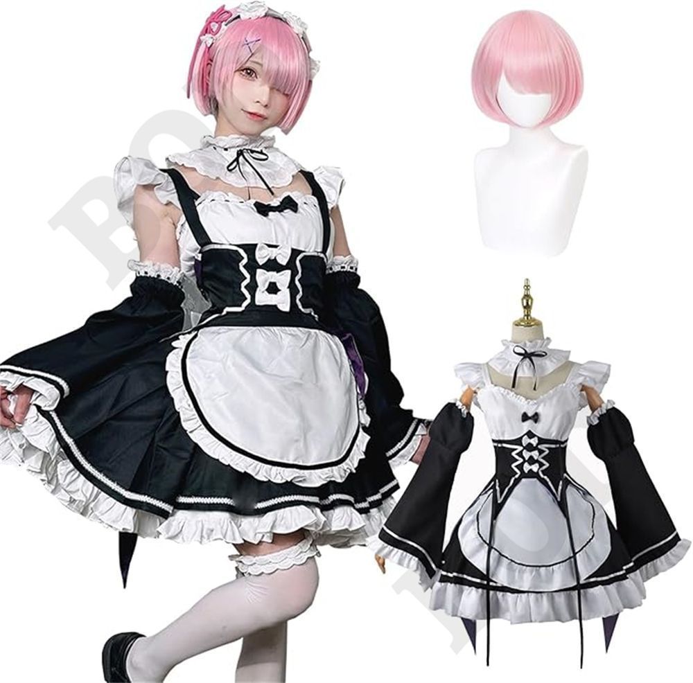 ウィッグ付き Re:０から始まる異世界生活 コスプレ ウィッグ付き レム ラム コスプレ メイド服 リゼロ コスプレ衣装 大人用 仮装 cosXZDS  - メルカリ