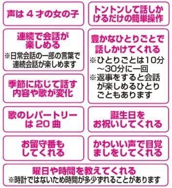 音声認識人形 おしゃべりみーちゃん※コンパクト置時計アラーム付セット