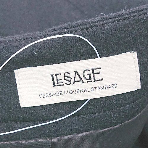 ◇ JOURNAL STANDARD L'ESSAGE 起毛 バックジップ 裏地 スリット 膝丈 タイト スカート サイズ38 ブラック レディース E  【1307210007324】