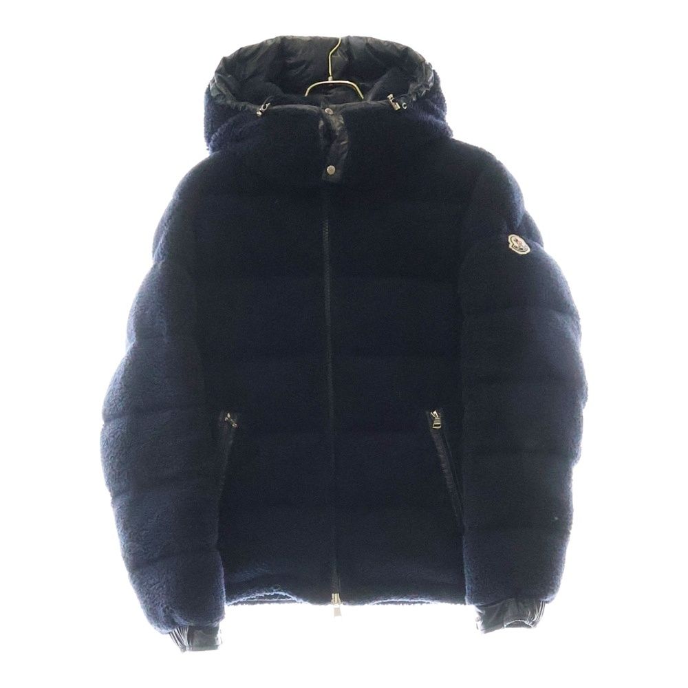MONCLER GAMME ROUGE モンクレールガムルージュ 21AW Michon ジップアップ フーディ ボアダウンジャケット G20911A00089 ネイビー