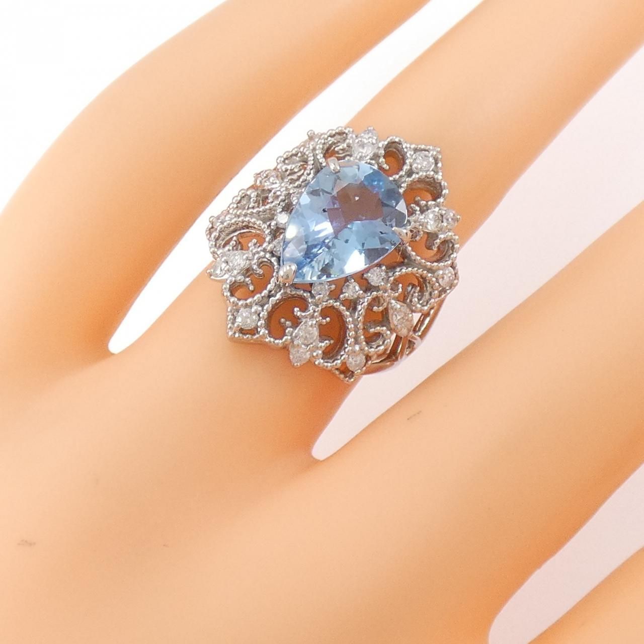PT900 アクアマリン リング 1.99CT - メルカリ 