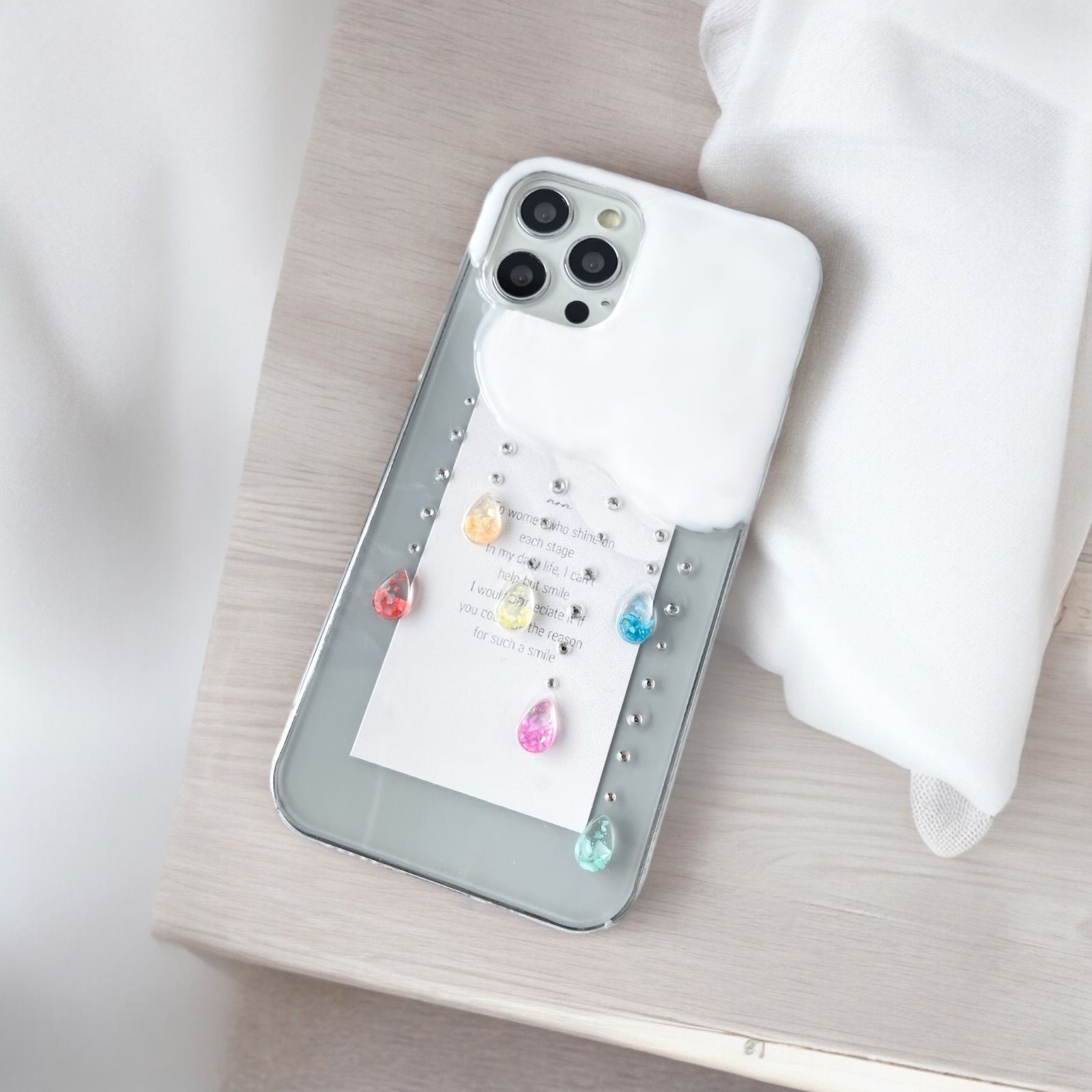 全機種対応】キラキラしずく雲iPhoneケース＊推し活にも - メルカリ