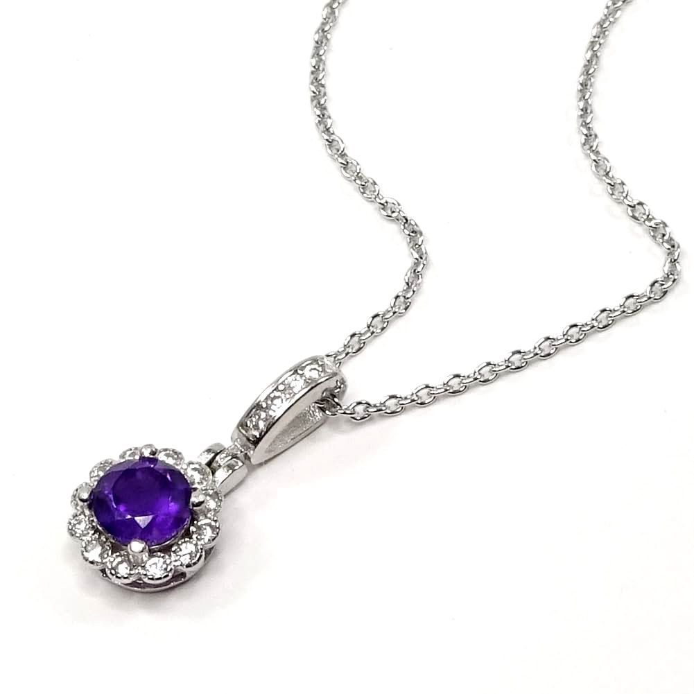 美品‼️】シルバー 925 アメジスト特大ペンダントネックレス