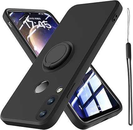 【在庫処分】Huawei P20 lite 用 ケース シリコン 薄型 リング付き 可愛い スリム ソフト カバー 耐衝撃 TPU ストラップホール 液体シリコン シンプル スマホケース 耐久性 スタンド機能 サラサラ 