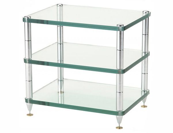 送料無料 XU03FSⅡ 幅605mm高さ580mm 8mm 6mm 8mmの合わせ防弾ガラスのオーディオラック 支柱シルバー Sound Magic サウンドマジック