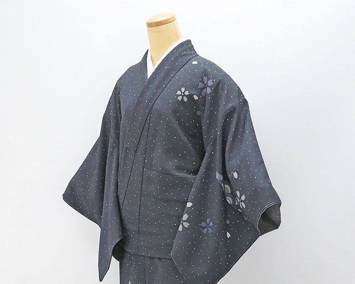GR-23 訪問着 【大久保玄才】灰色系　たたき染め　山並み　身丈中 訪問着 未使用 正絹 大久保玄才 そめのざ玄才作 身丈163.5cm 裄