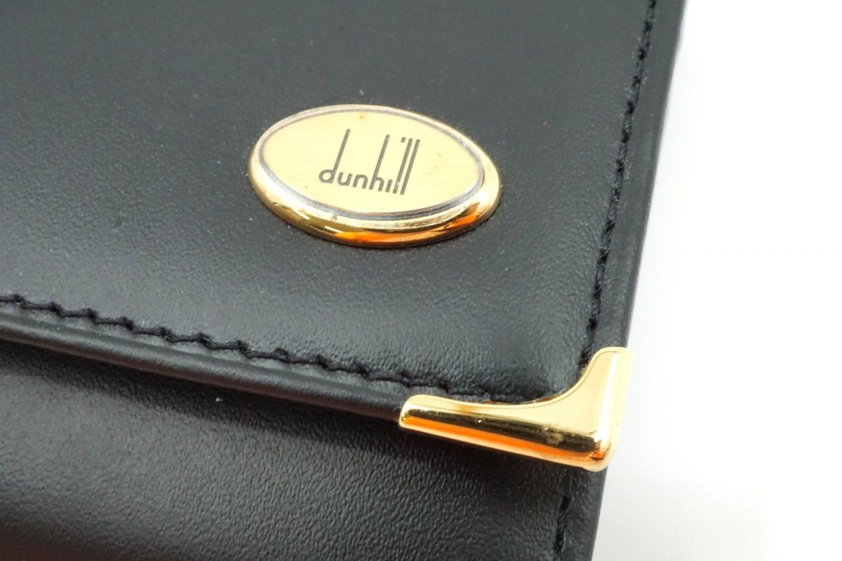 ダンヒル 6連 キーケース キーホルダー ロゴプレート メンズ 小物 レザー 黒 ブラック 良品 dunhill 3054k