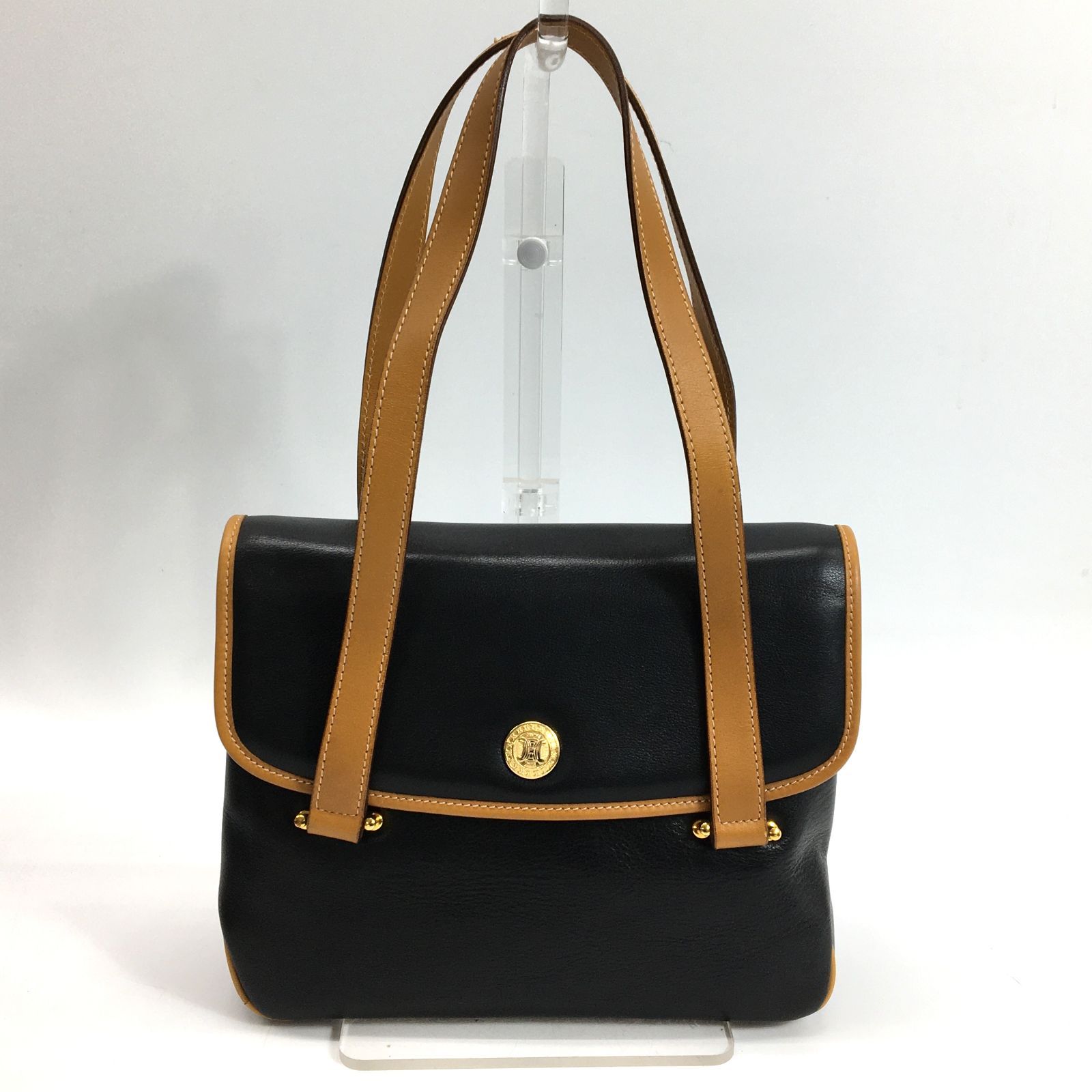 CELINE オールド セリーヌ ハンドバッグ ショルダーバッグ バイカラー トリオンフ ロゴ金具 レディース M07 24f菊RH - メルカリ