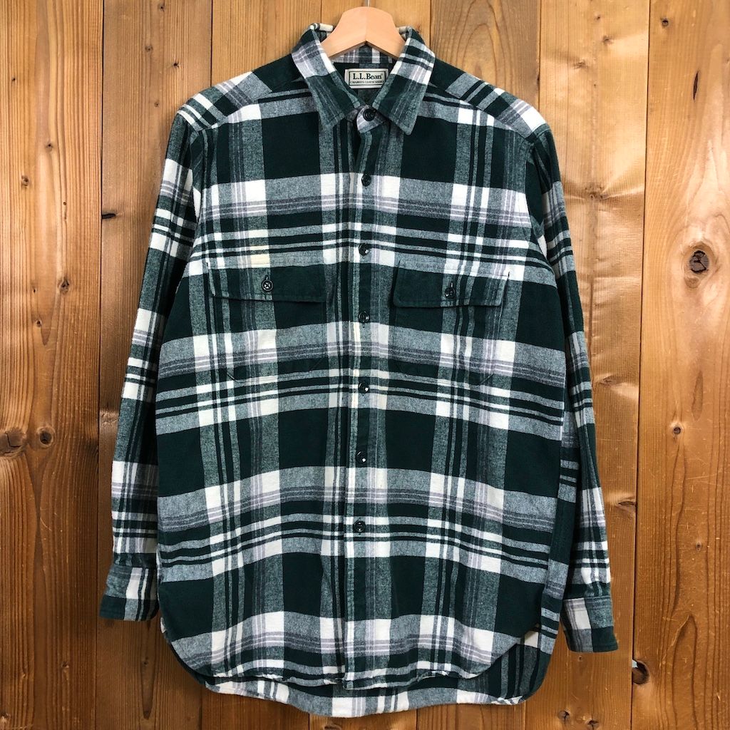 希少 90s LLBean エルエルビーン ブロックチェックシャモアクロス 厚手