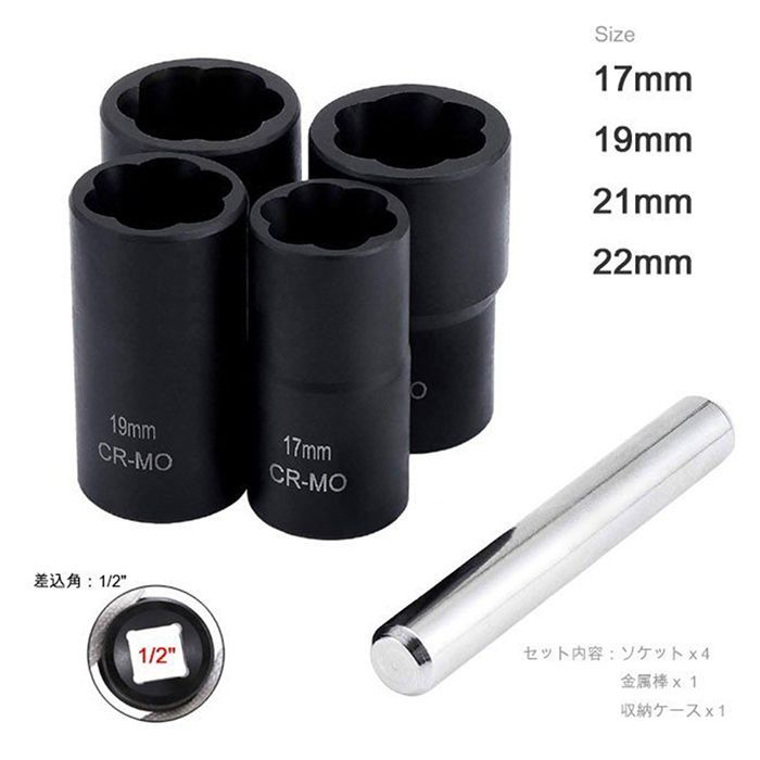 ナットツイストソケットセット貫通タイプ（ターボソケット