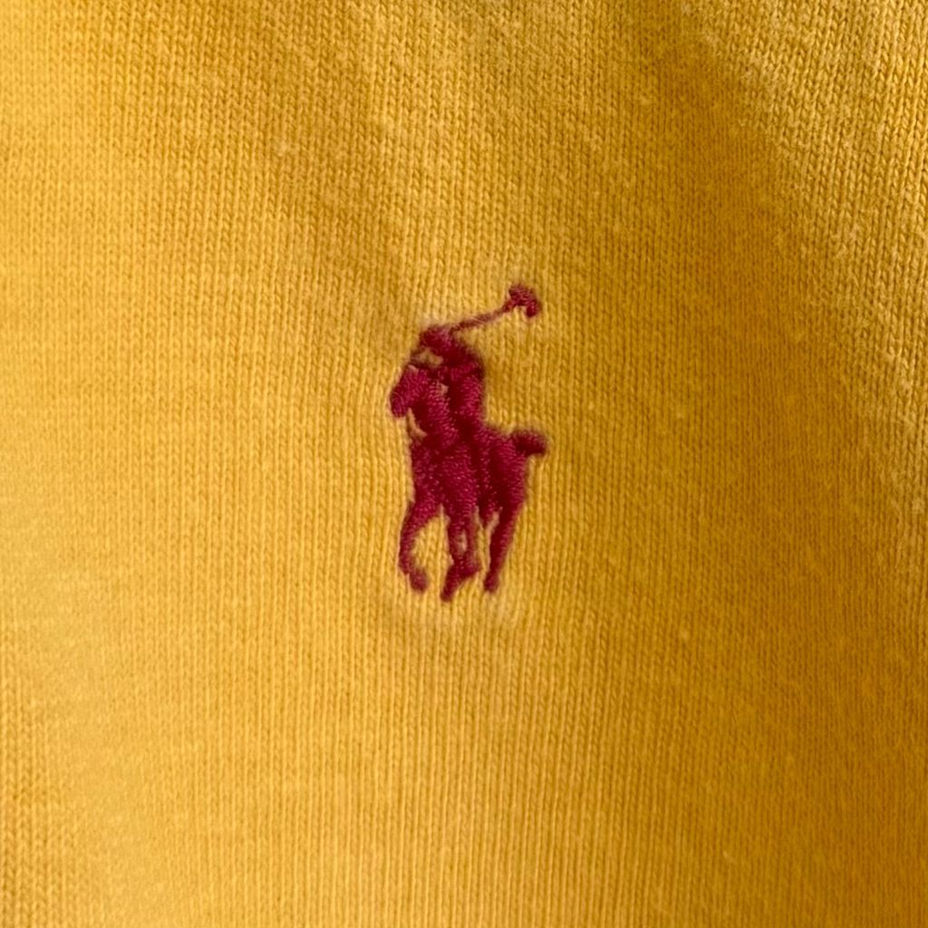 【超希少】polo sports ラガーシャツ 黄色 黒 刺繍 ビッグサイズ 美 Polo Ralph Lauren ポロ ラルフローレン ラガーシャツ ボーダー