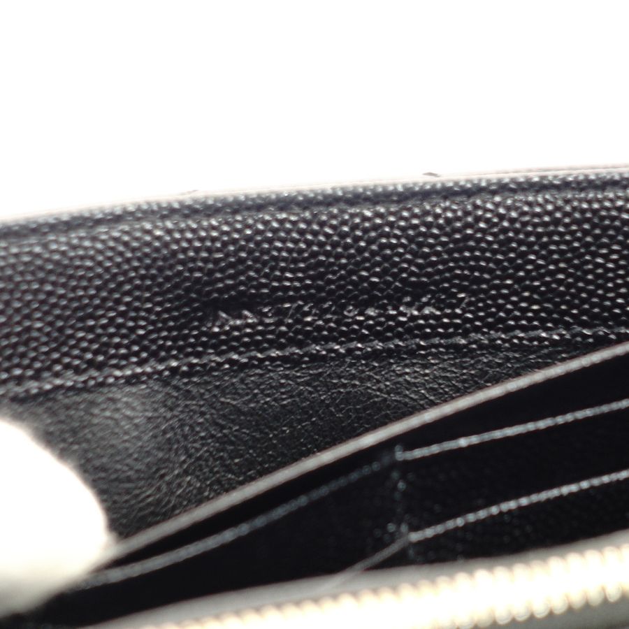 サンローラン SAINT LAURENT 長財布 Vステッチ ブラック レザー 財布