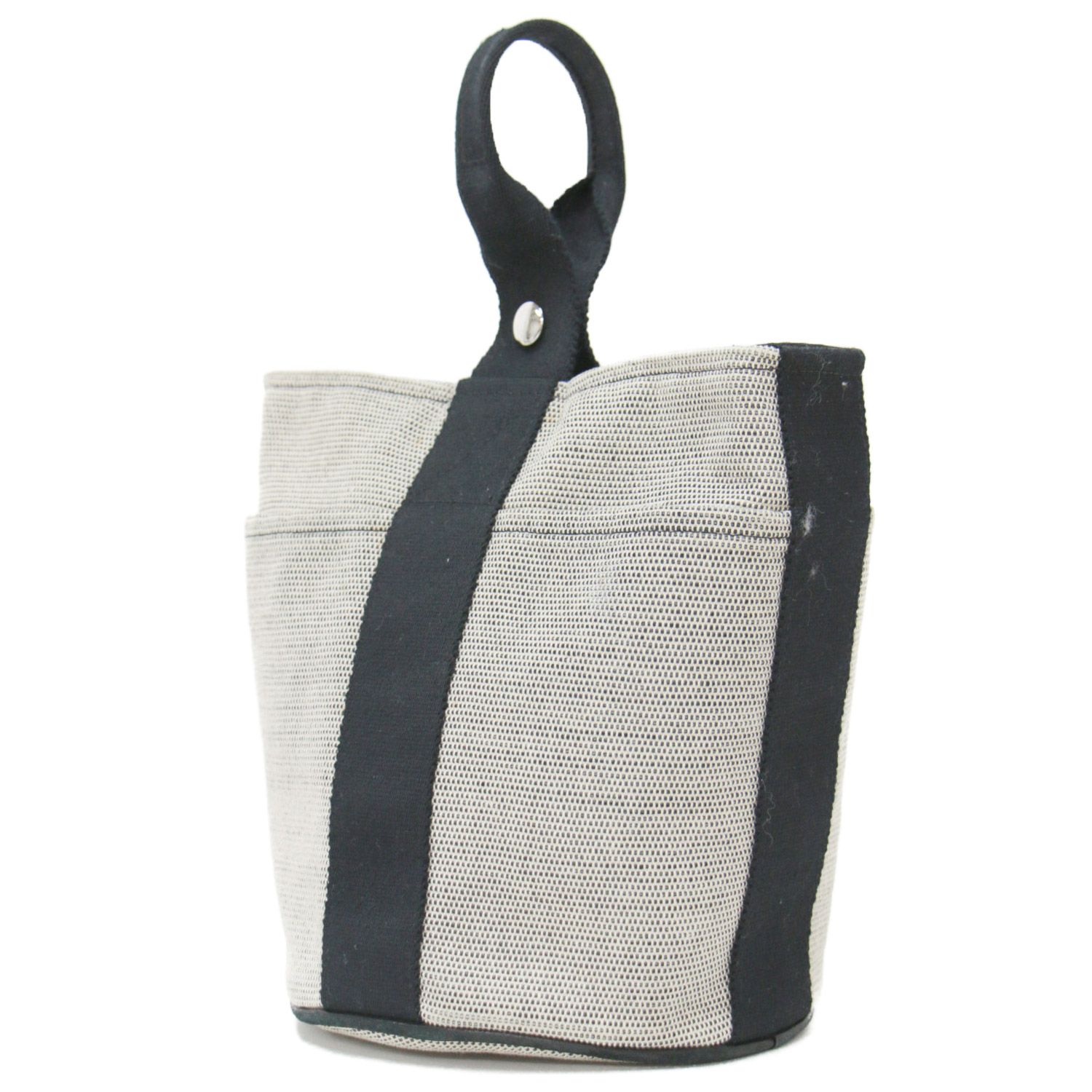 希少 HERMES エルメス サクソー PM グレー/ブラック トワルアッシュ HERMES エルメス トートバッグ ハンドバッグ サクソーPM 美品