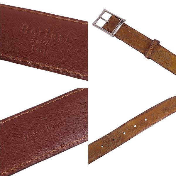 美品 ベルルッティ Berluti ベルト レザーベルト バックル