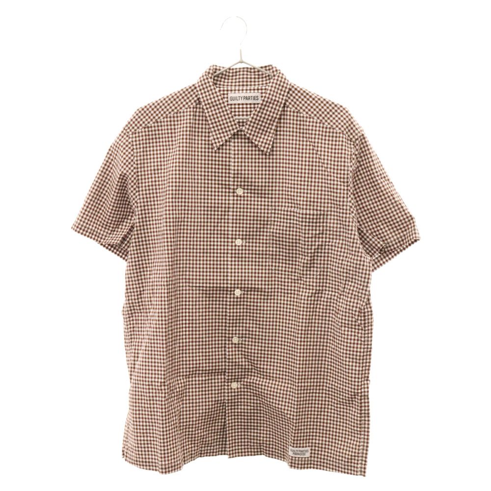 WACKO MARIA (ワコマリア) Thomas Mason CHECK SHIRT トーマスメイソン ギンガムチェック 半袖シャツ ブラウン -  メルカリ