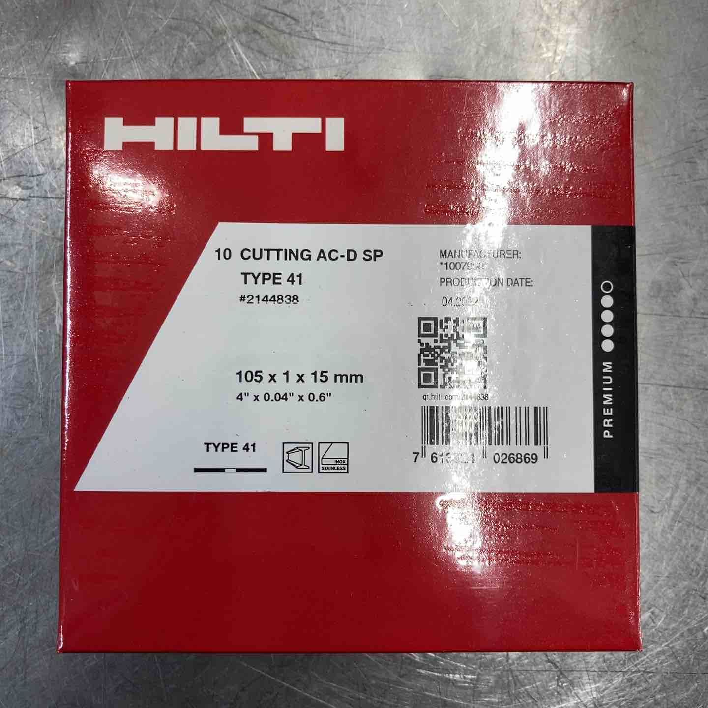 未使用品】 ヒルティ(HILTI) 105mm ディスクグラインダー用砥石