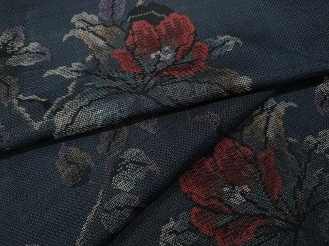 平和屋着物○本場大島紬 9マルキ 枝花文 正絹 逸品 CAAX4515ut 平和屋