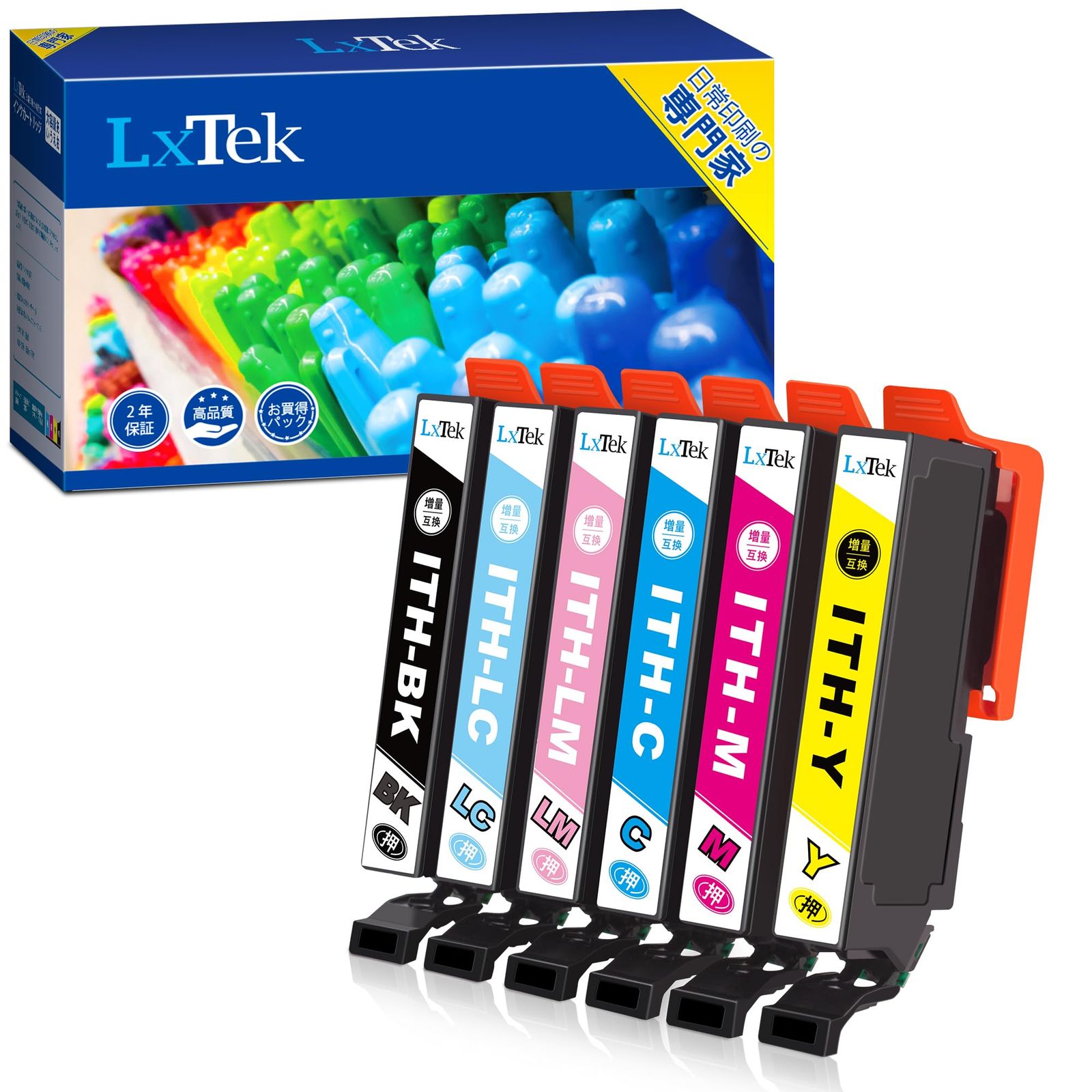 【特価商品】ITH イチョウ インク エプソン(Epson)用 6色セット(合計6本) 大容量/説明書付/残量表示/個包装 EP-811AB 互換インクカートリッジ EP-811AW EP-709A ITH-6CL EP-710A EP-711A LxTek