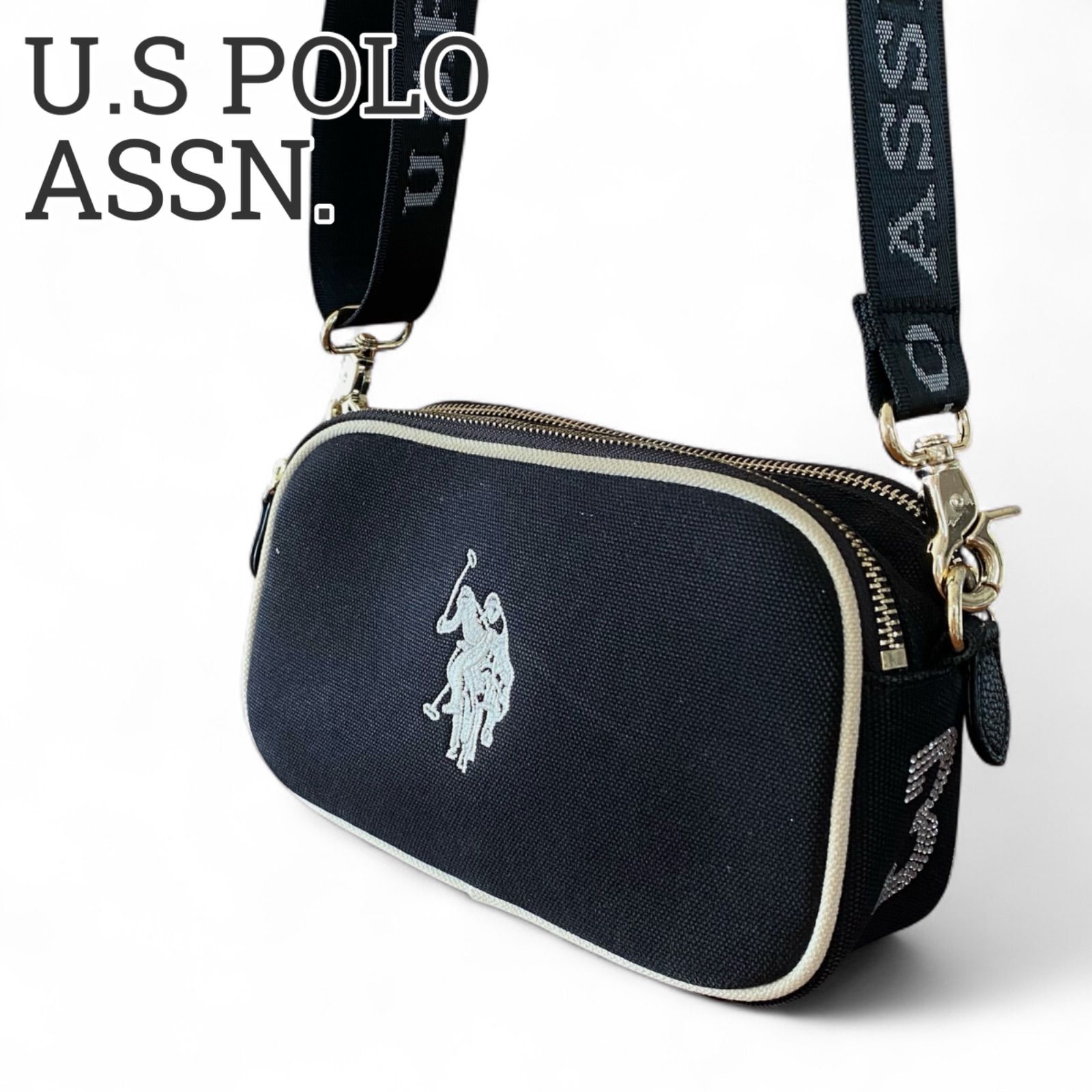 U.S.POLO ASSN. ユーエスポロアッスン ブラック ショルダーバッグ ミニ 