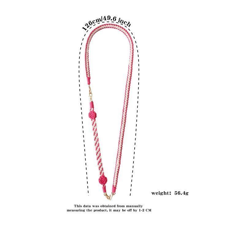 ネックストラップ スマホ 2way ハンドストラップ 首掛け ストラップ 太め カラフル 花 肩掛け スマホ 紐 ロープハンドル 斜めがけ 配色 バイ ショルダーストラップ フラワー 編み 手編 tomin598423