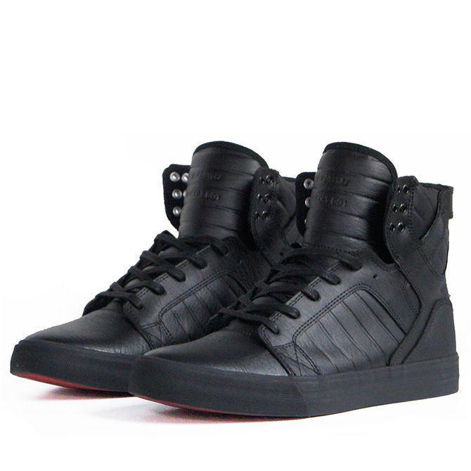 23cm SUPRA スープラ SKYTOP1 CLASSICS スカイトップ1 BLACK-BLACK-RED LEATHER レザー ハイカット  シューズ スニーカー - メルカリ