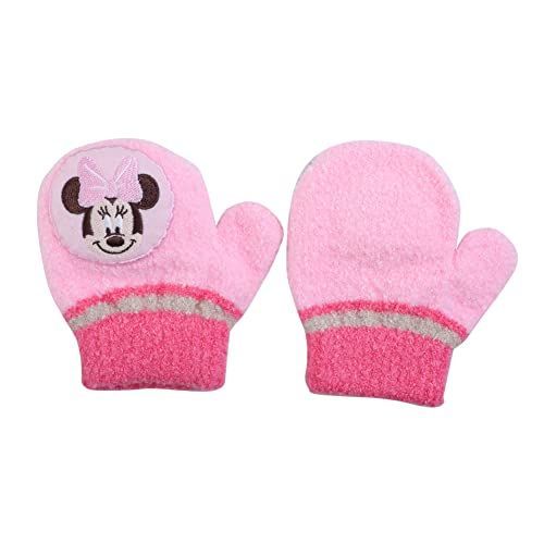 ミッキーピンク GlovesDEPO ワッペンを押すと「ピコピコ」とかわいい音が鳴る キッズのびのび笛付きキャラクター手袋 ミトンタイプ ミッキーピンク