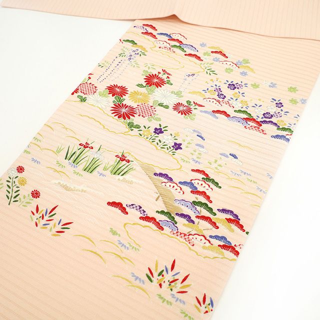 新古品】 夏物 名古屋帯 九寸 絽 正絹 極上 染め帯 銀駒刺繍 銀彩加工 
