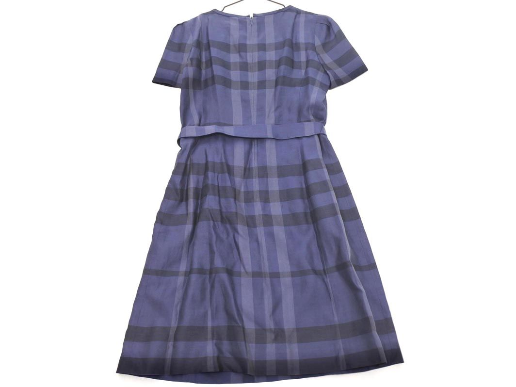 BURBERRY バーバリー LONDON シルク混 チェック Aライン