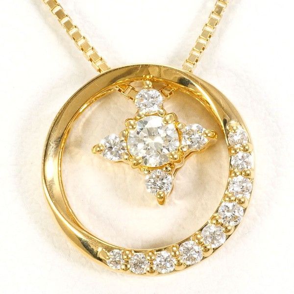 K18YG ネックレス necklace ダイヤ 0.082 0.05 0.07 総重量約3.2g 約45cm