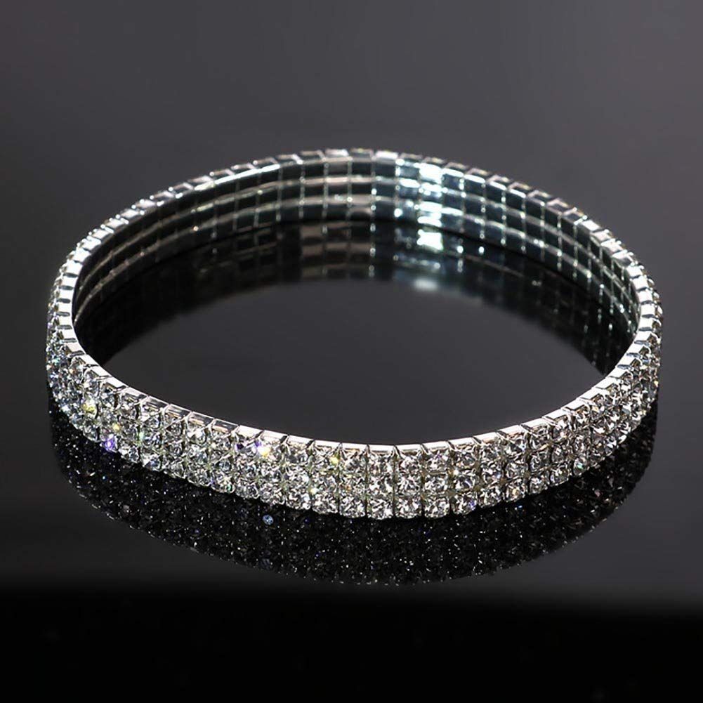  数量 2 PCSきらめきダイヤモンドアンクレット Lucbuy 弾性キラキラ輝く足ジュエリーブレスレットブライダルサマージュエリー アンクレット アクセサリー