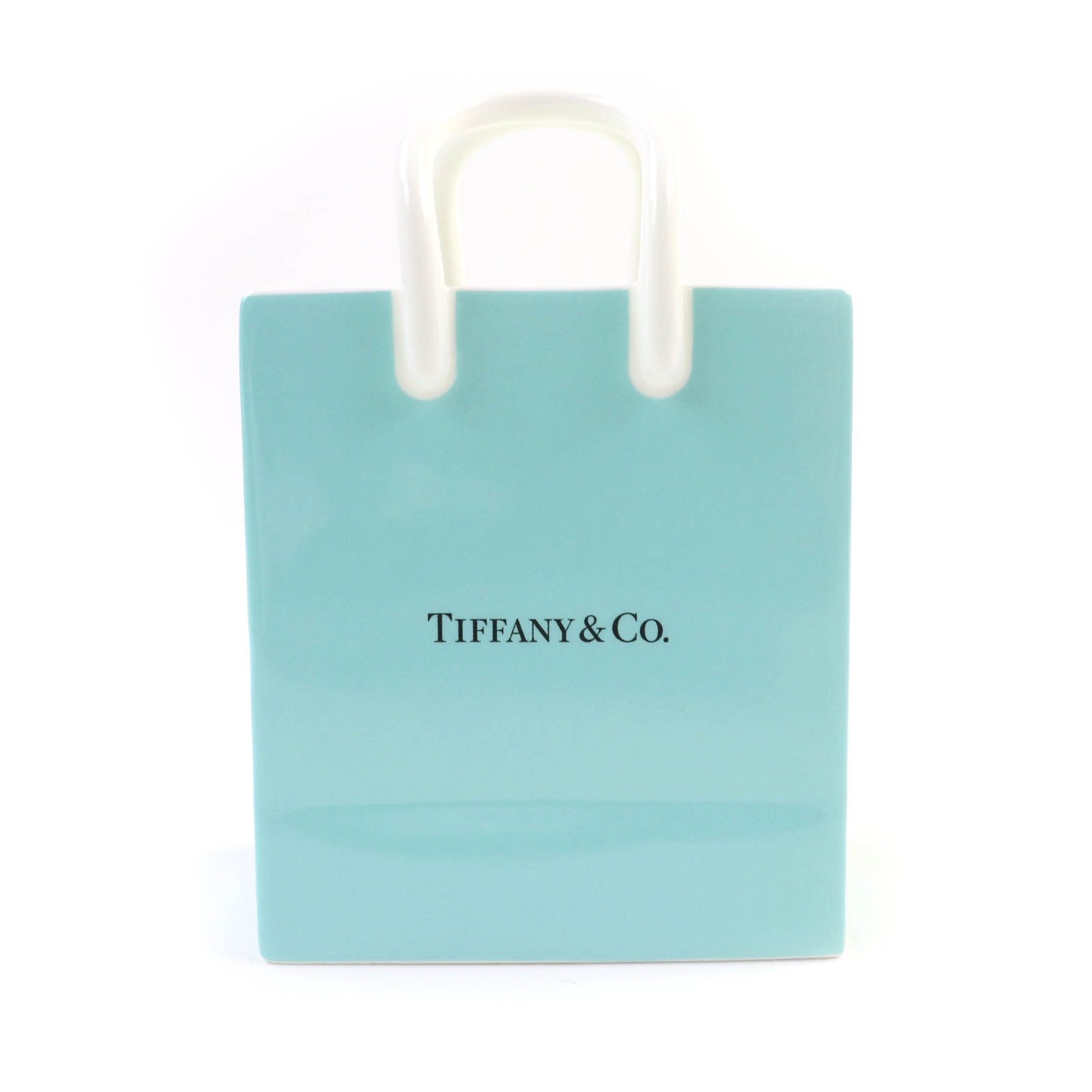 【新品未使用】ティファニー ショッピングバッグ型 陶器 オーナメント 未使用品☆TIFFANY&Co. ティファニー ロゴ入り ショッピング