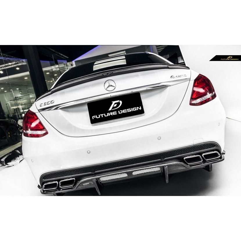 BENZ メルセデス・ベンツ Cクラス W205 セダン トランク用カーボン リアスポイラー リアウィング AMG C200 C180  DryCarbon PSM - ファッション/通販