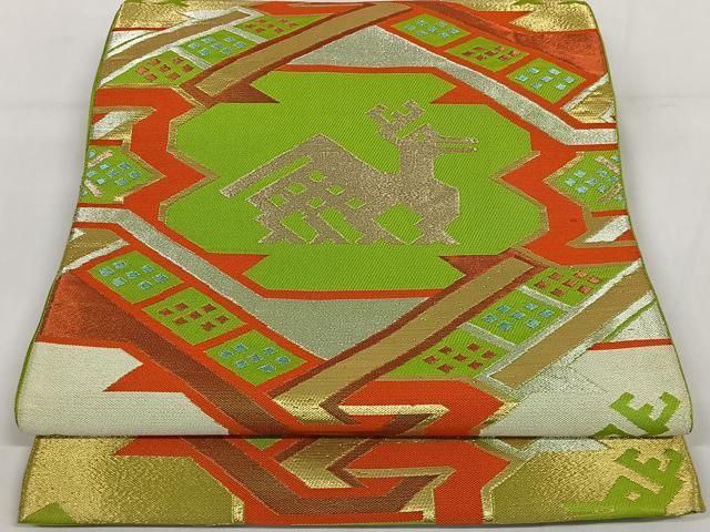 未使用品　手描き友禅　作家物　椿模様　袋帯　有栖川模様　帯締め帯揚げセット code241211-5-moji.jpg