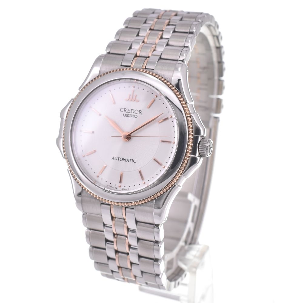 セイコー SEIKO 4S71-6A10 クレドール パシフィーク 300本 SS K18PG 自動巻き メンズ K 142751