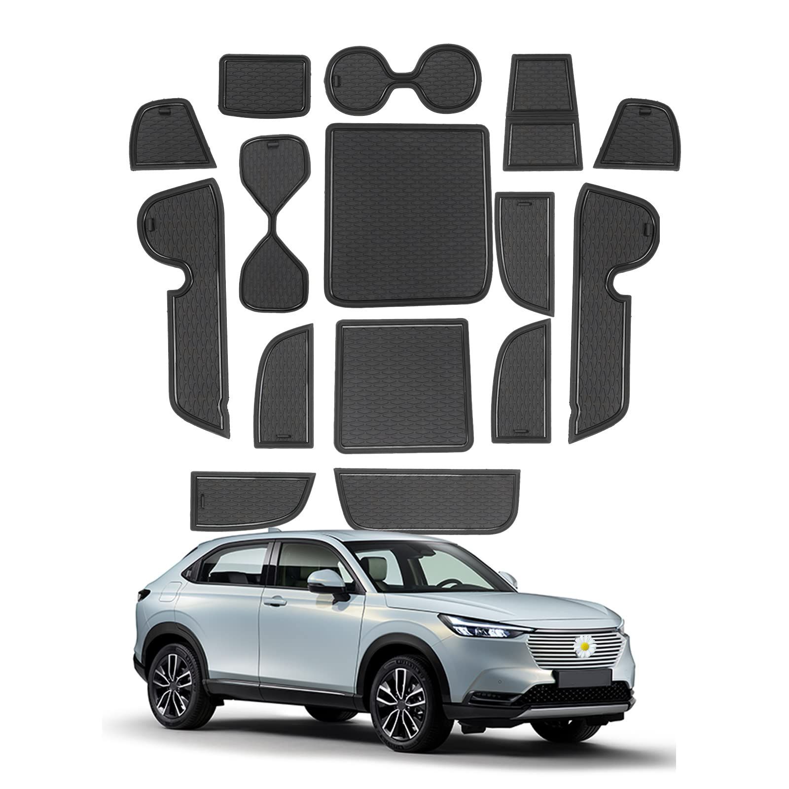 【在庫処分】ノンスリップマット 騒音防止 滑り止めマット アクセサリー 内装パーツ ドレスアップパーツ ゴムマット ドアポケットマット 車種専用設計 15枚 ラバーマット インテリア RV6 RV5 