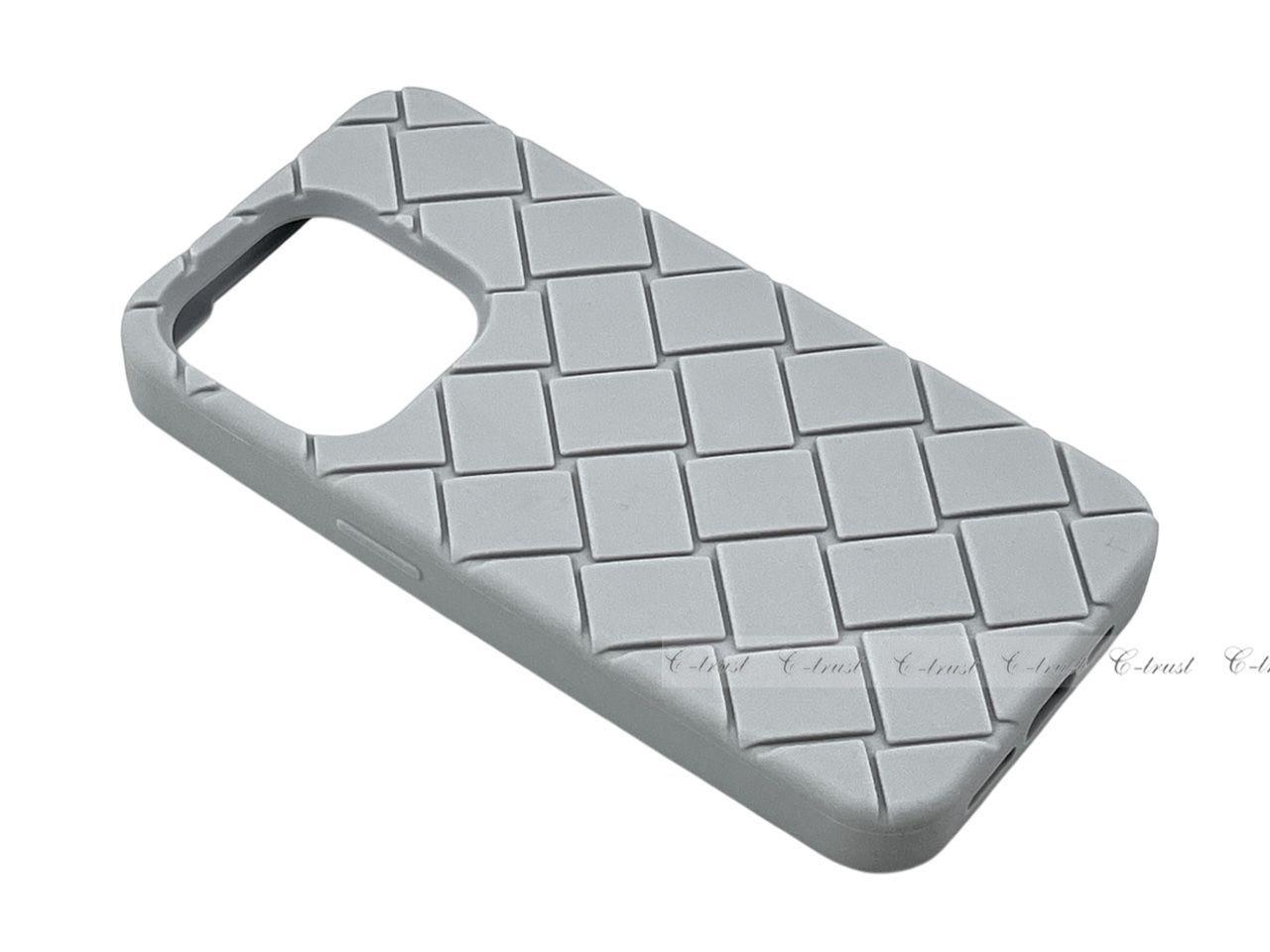 iPhone15 pro ケース ボッテガ グレー スターリング シルバー ③