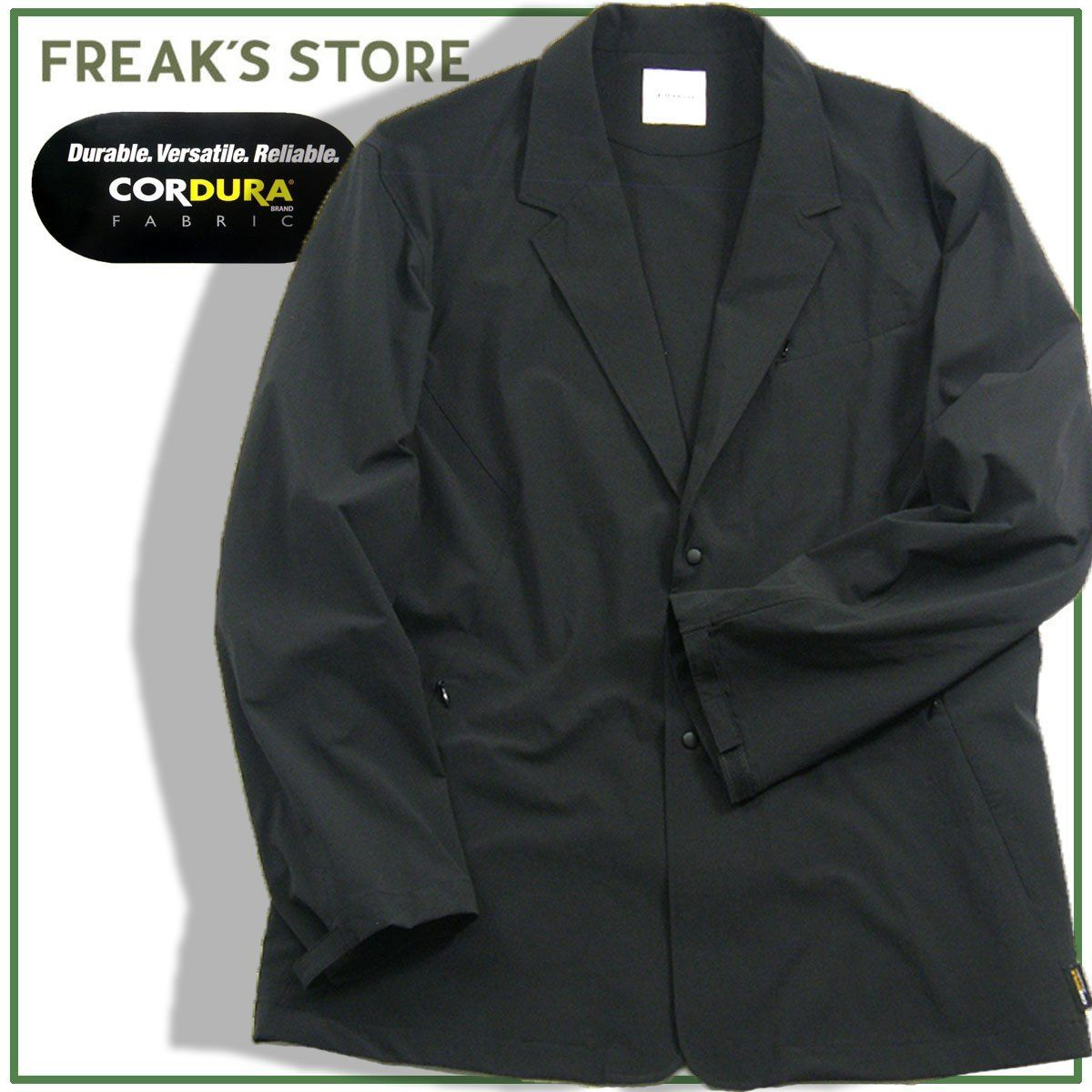 【新品】 FREAK'S STORE / フリークスストアCORDURA 強ストレッチ ジャケット コーデュラ ストレッチ テーラードジャケット アウター 黒 ブラック ビジネスカジュアル 梅雨 春 秋冬